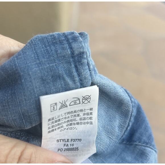 J. Crew Dress Size XS Long Sleeve Chambray Blue Denim Shirt Tunic Pullover - Picture 5 of 5